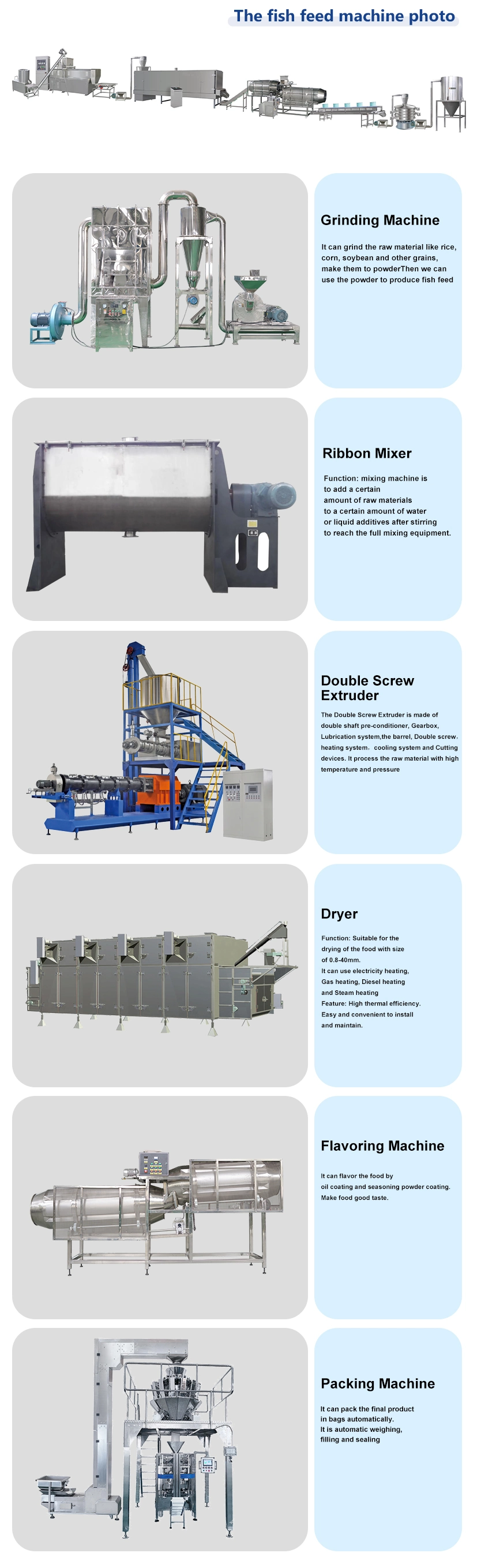 Factory Sinking Fish Feed Pellets Extruder Producing Equipment Machine Plant