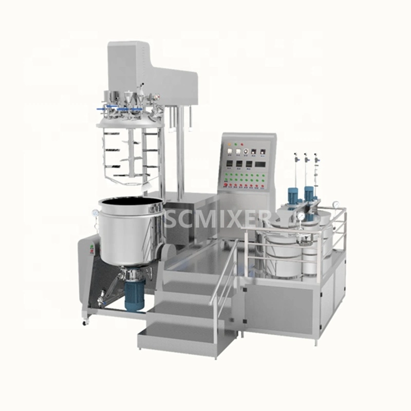 Face Cream Making Machine Bottom Homogenizer Vacuum Emulsifying Mixing Equipment
